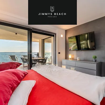 Lägenhet Jimmys - Direkt Am Meer, Tollem Blick Und Beheiztem Pool Privlaka (Zadar)